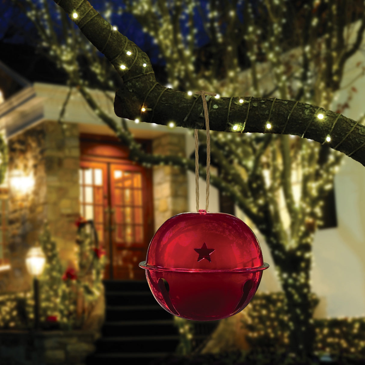 Christmas Ornament - Adapt Nesting Jingle Bells 120 Mm (4.7 Inch) - Gold, Silver, Red