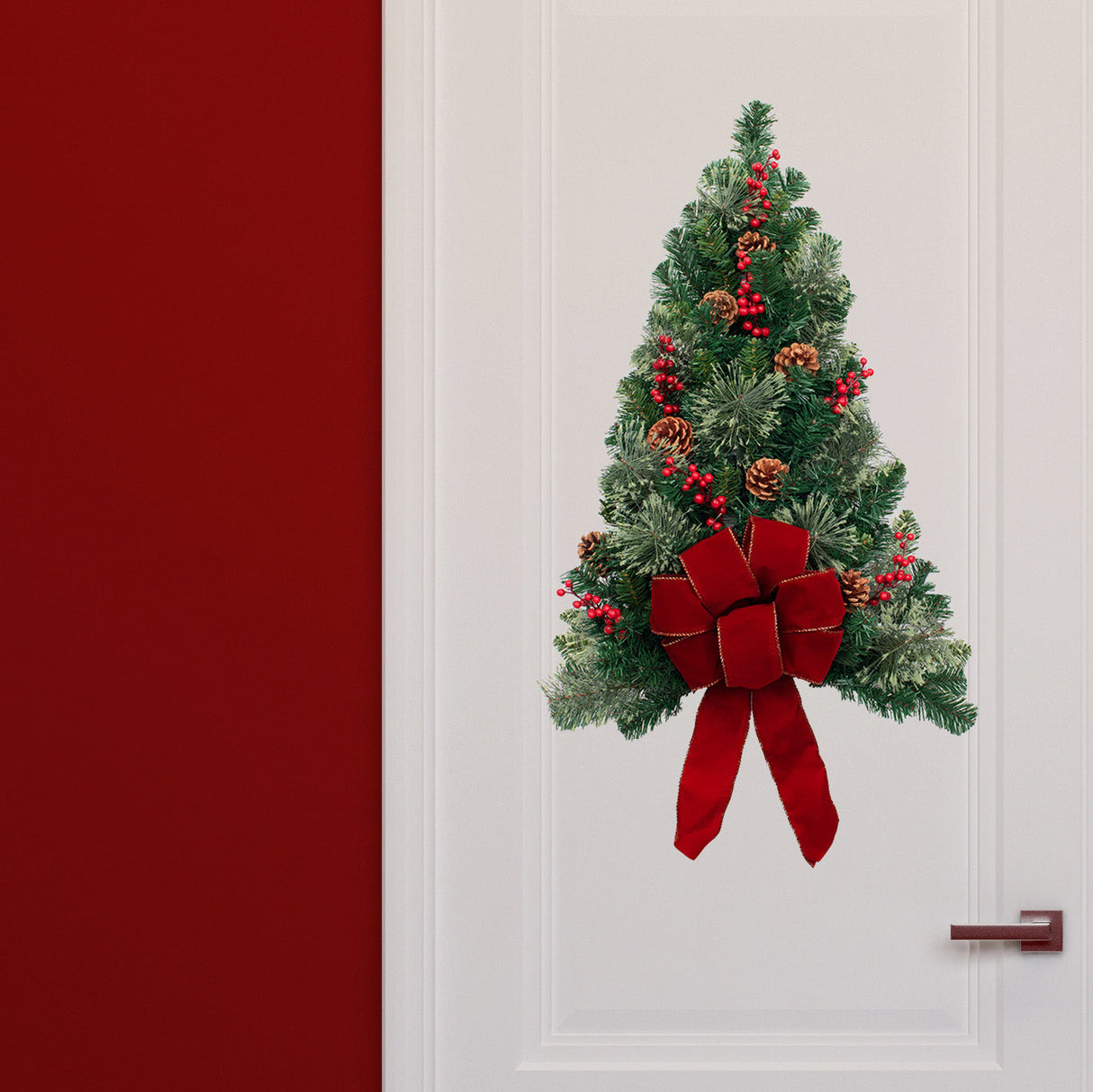 Christmas Tree - 28 Inch Pre-lit Easy Hang Classic Christmas Wall Tree