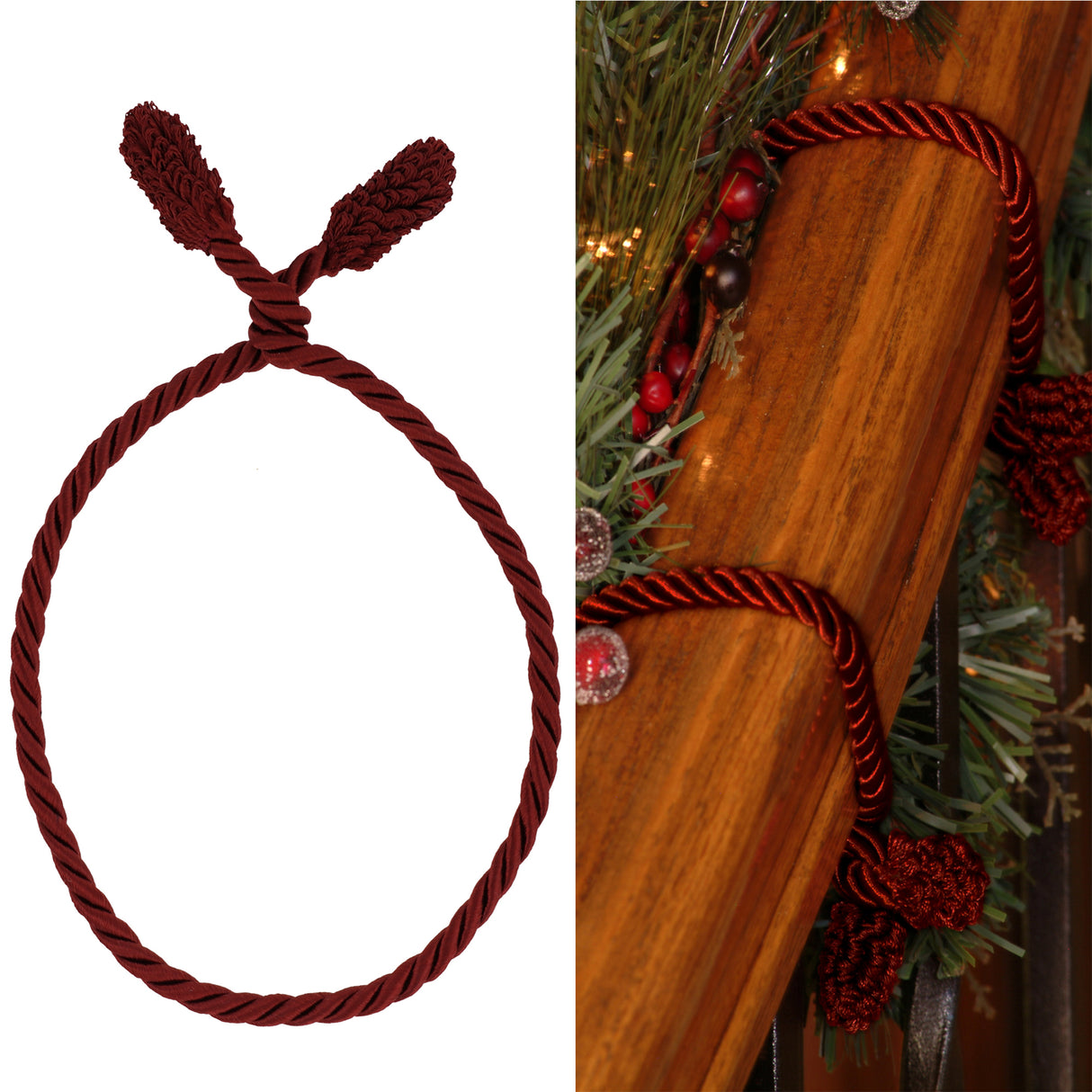 Decorative Twist Ties 6 Pack - Burgundy