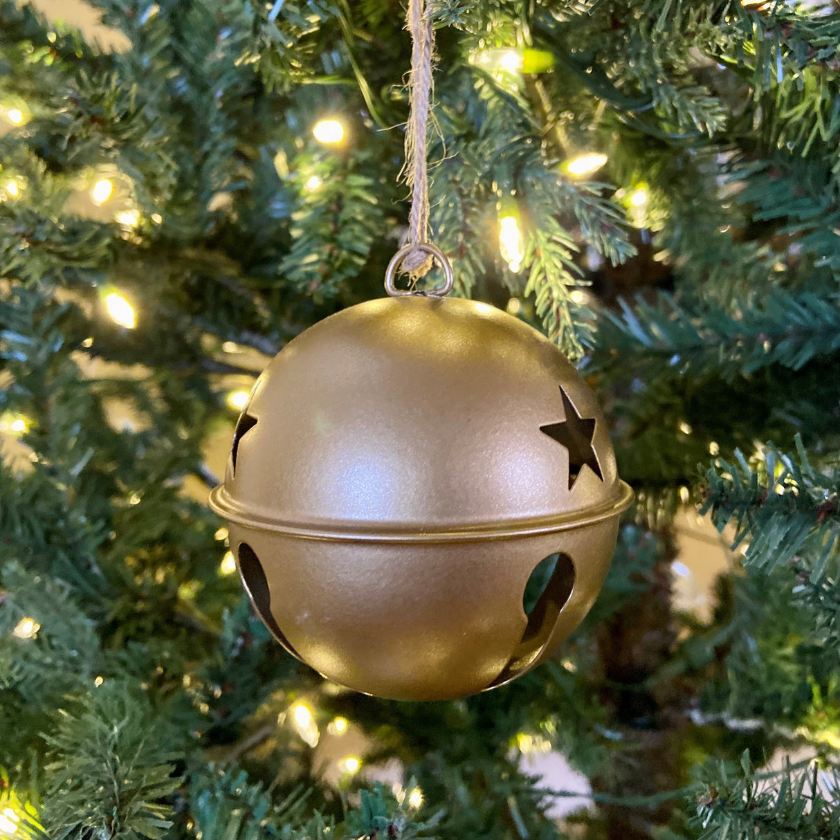 Jingle Bells - Jingle Bell Ornaments (large Version) - 6 Pack - Burnished Gold