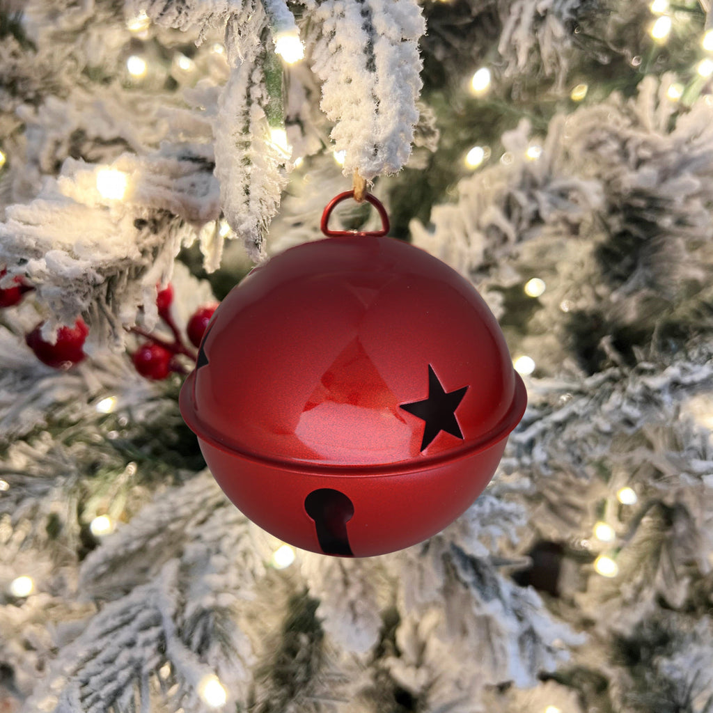 Jingle Bells - Jingle Bell Ornaments (large Version) - 6 Pack - Shiny Red