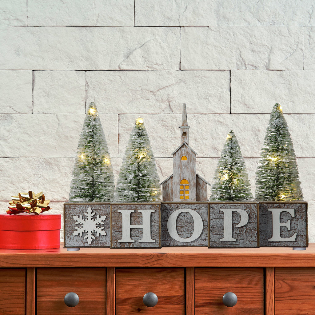Seasonal & Holiday Decorations - Christmas Wood Blocks-HOPE