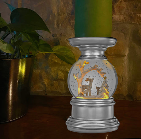 Snowburst?äó Christmas Snow Globe Candle Holder - Deer