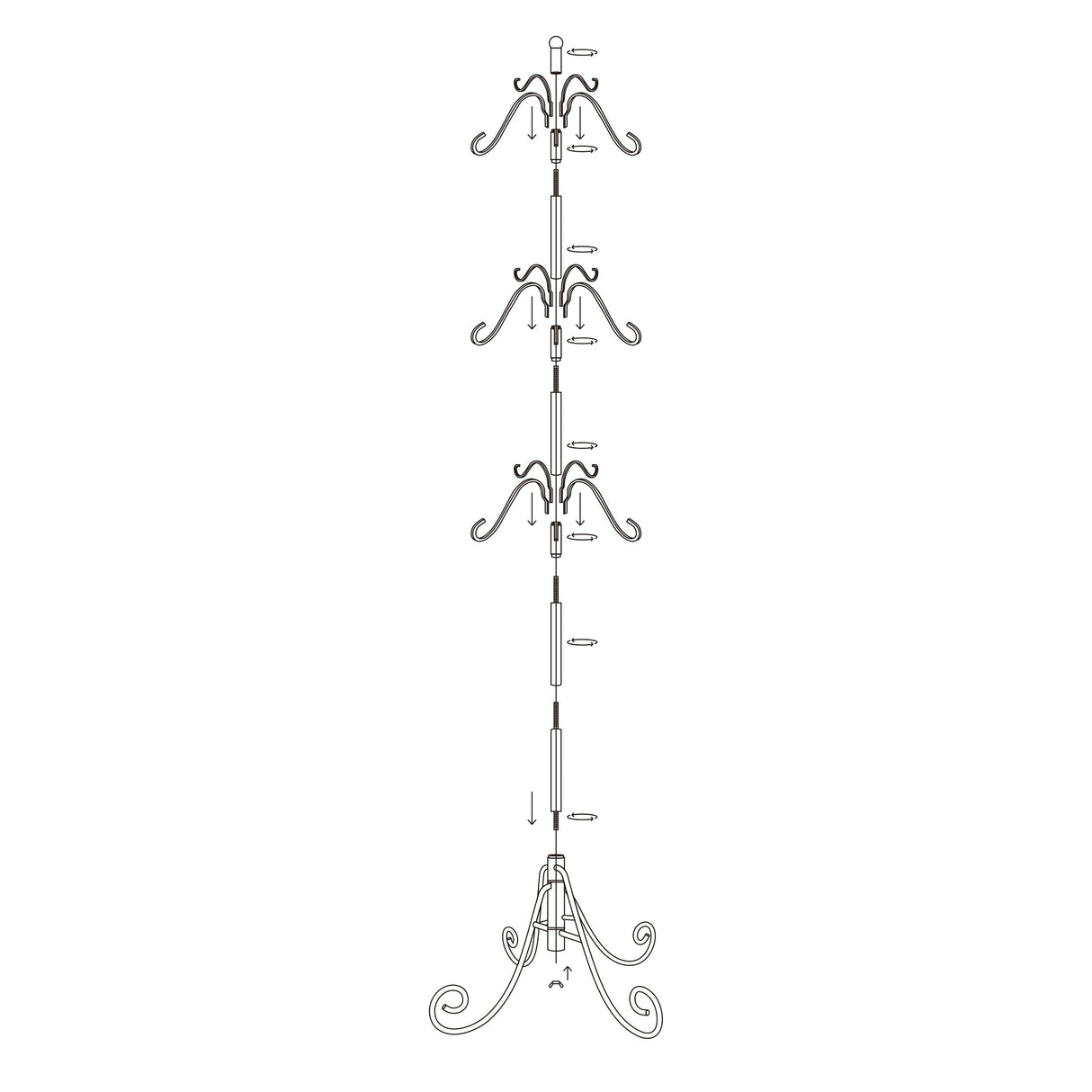 Stocking Holder - Adapt?äó Adjustable Christmas Stocking Tree Stand - Black - Up To 12 Hooks