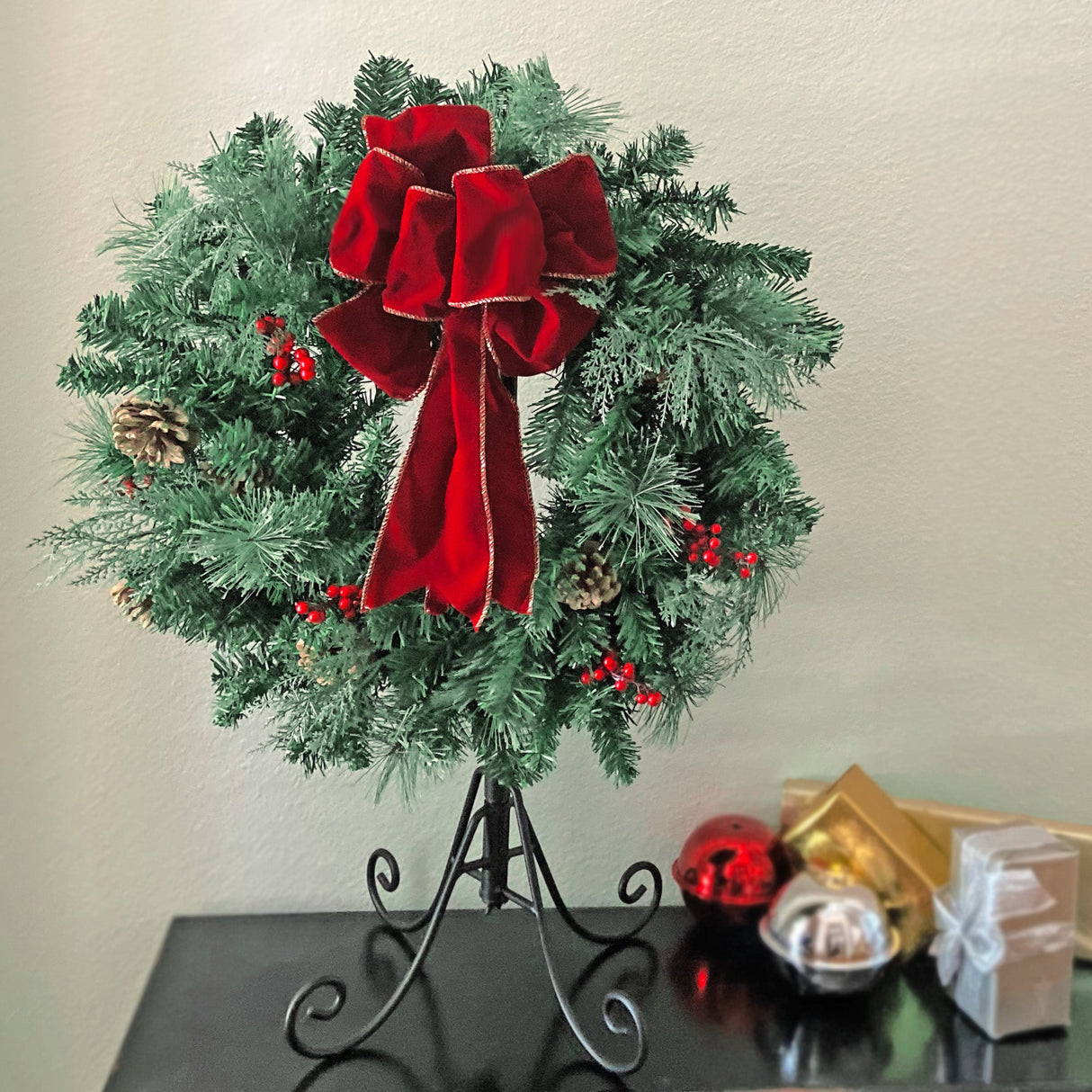 Stocking Holder - Adapt?äó Adjustable Christmas Stocking Tree Stand - Black - Up To 12 Hooks