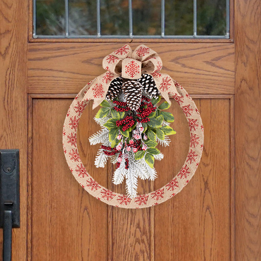 Wreath - 18 Inch Snowflake Homespun Christmas Wreath