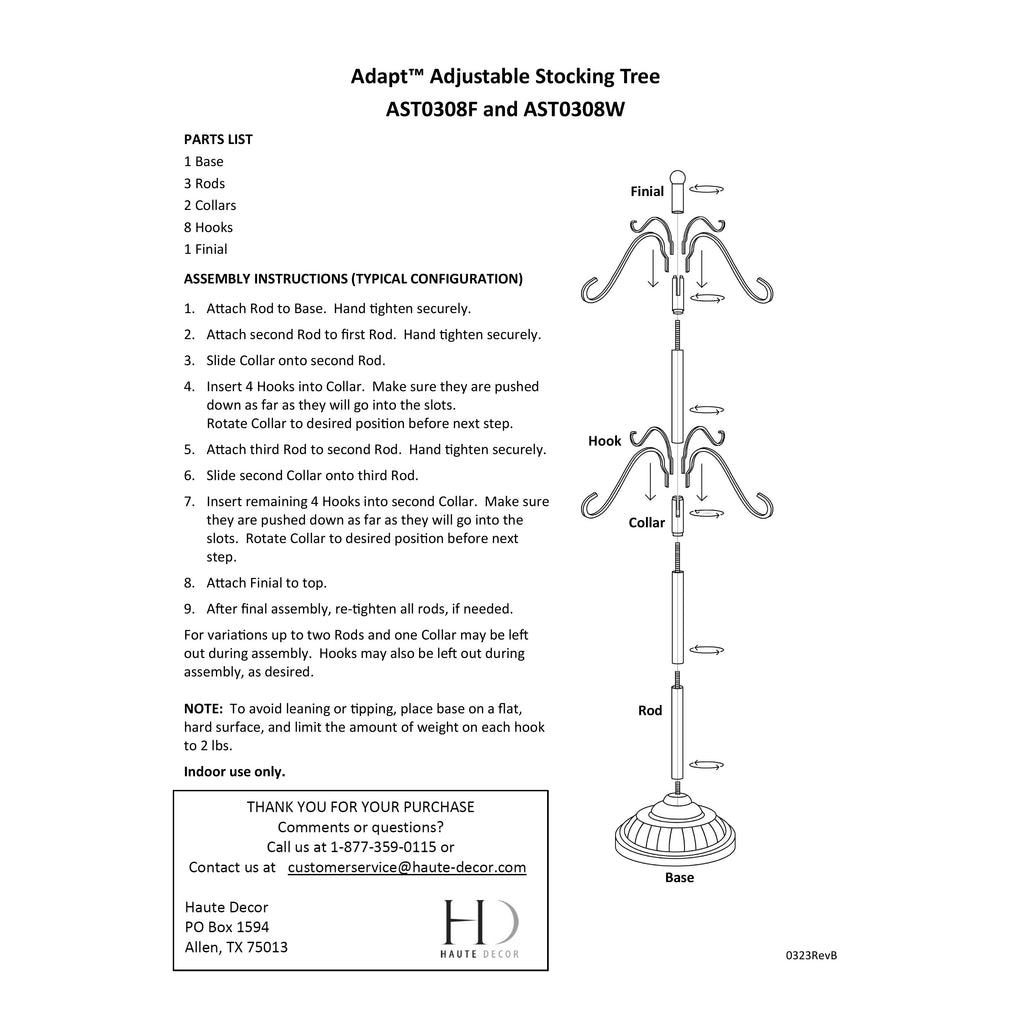 Adapt™ Adjustable Christmas Stocking Tree Stand - Matte Black