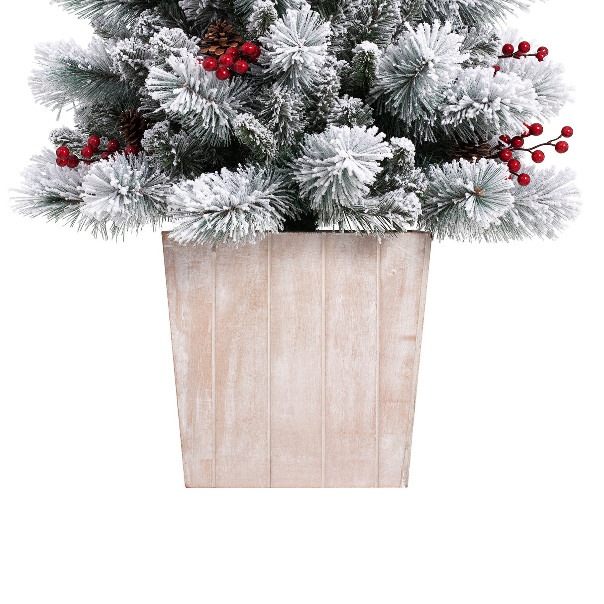 Christmas Tree - 4 Foot Prelit Frosted Ashcroft Fir Potted Christmas Tree