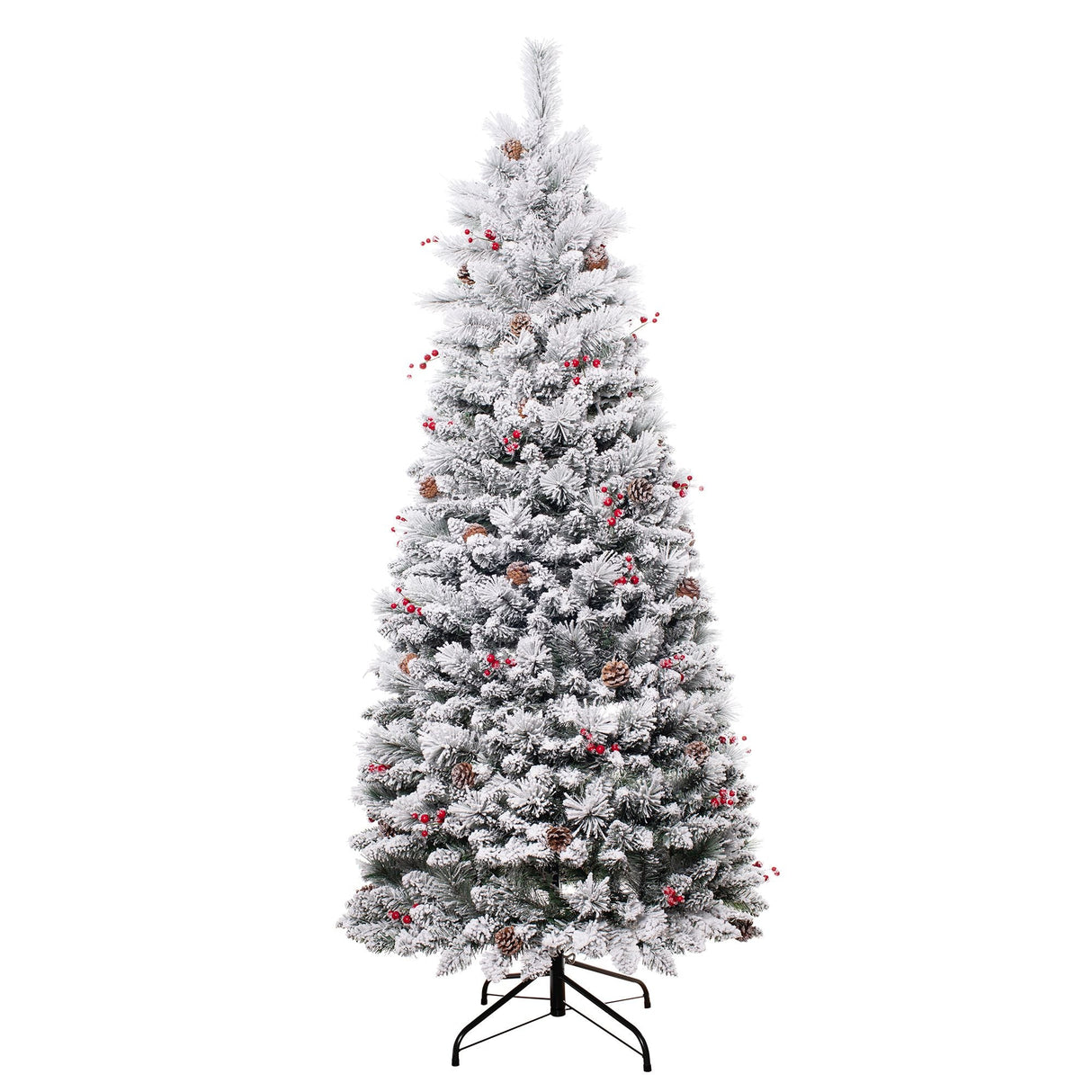 Christmas Tree - 6.5 Foot Newbury Flocked Easy Stow Christmas Tree