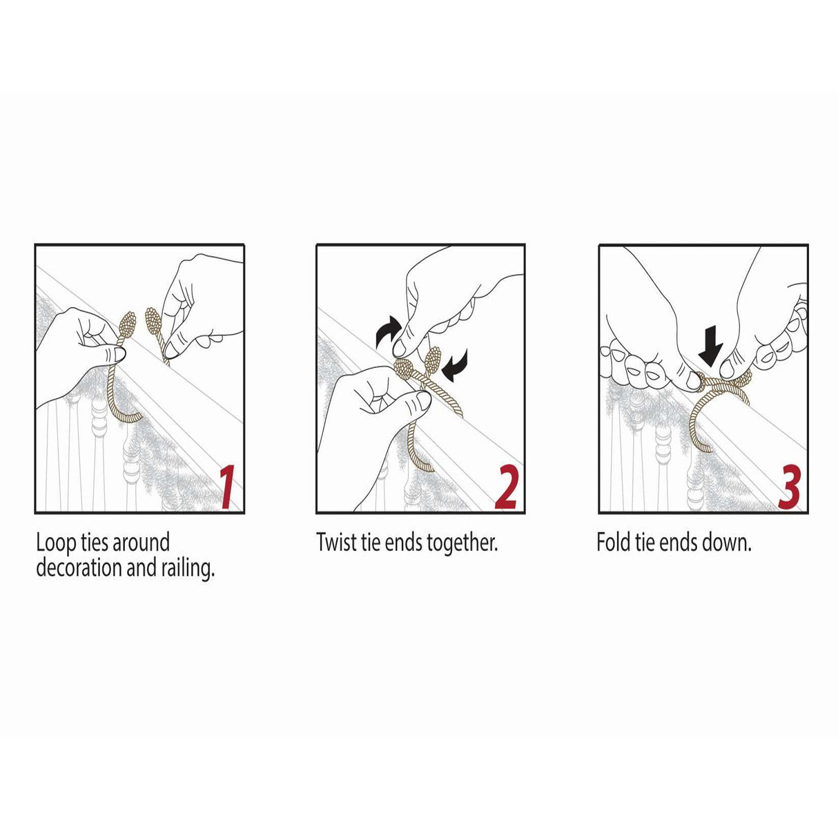 Decorative Twist Tie - Decorative Twist Ties 6 Pack - Red/Green/White