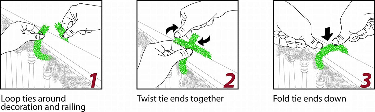 Garland Ties - GarlandTies?äó, 20 Pack - Noble Pine Frosted