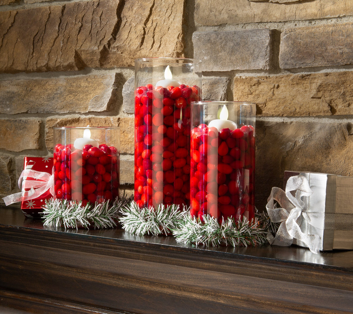 Garland Ties - GarlandTies?äó, 40 Pack Of 3 Assorted Sizes - Noble Pine Frosted