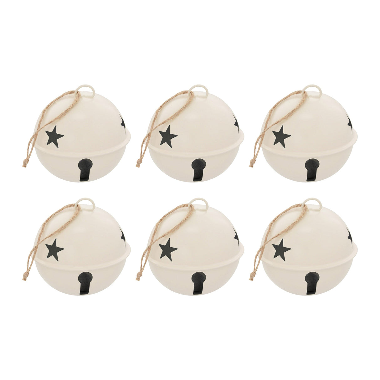 Jingle Bells - Jingle Bell Ornaments (large Version)- 6 Pack - Ivory