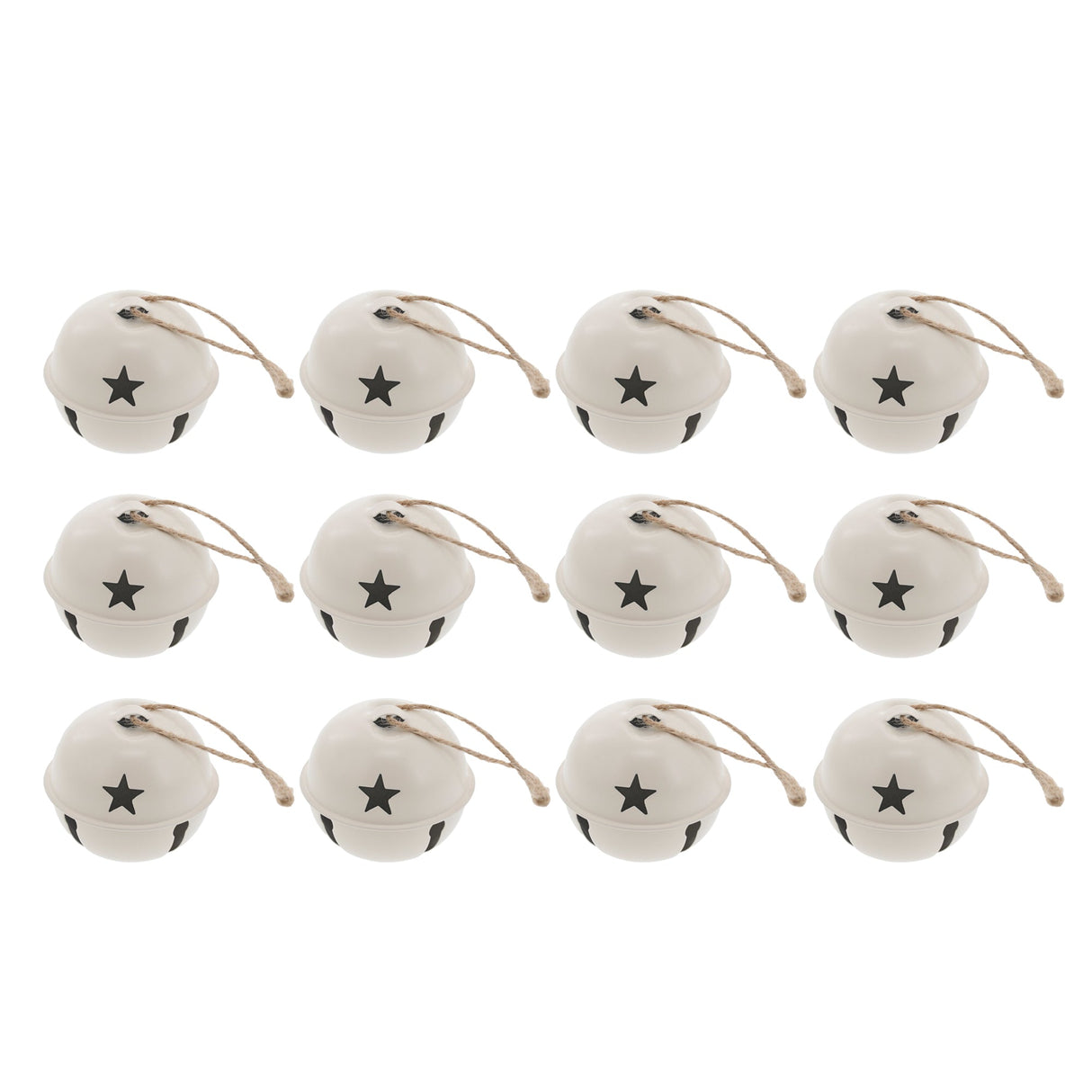 Jingle Bells - Jingle Bell Ornaments (Small Version) - 12 Pack - Ivory