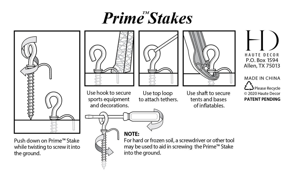 Outdoor Decor - Prime™Stakes - The Best All Weather Tent Stake