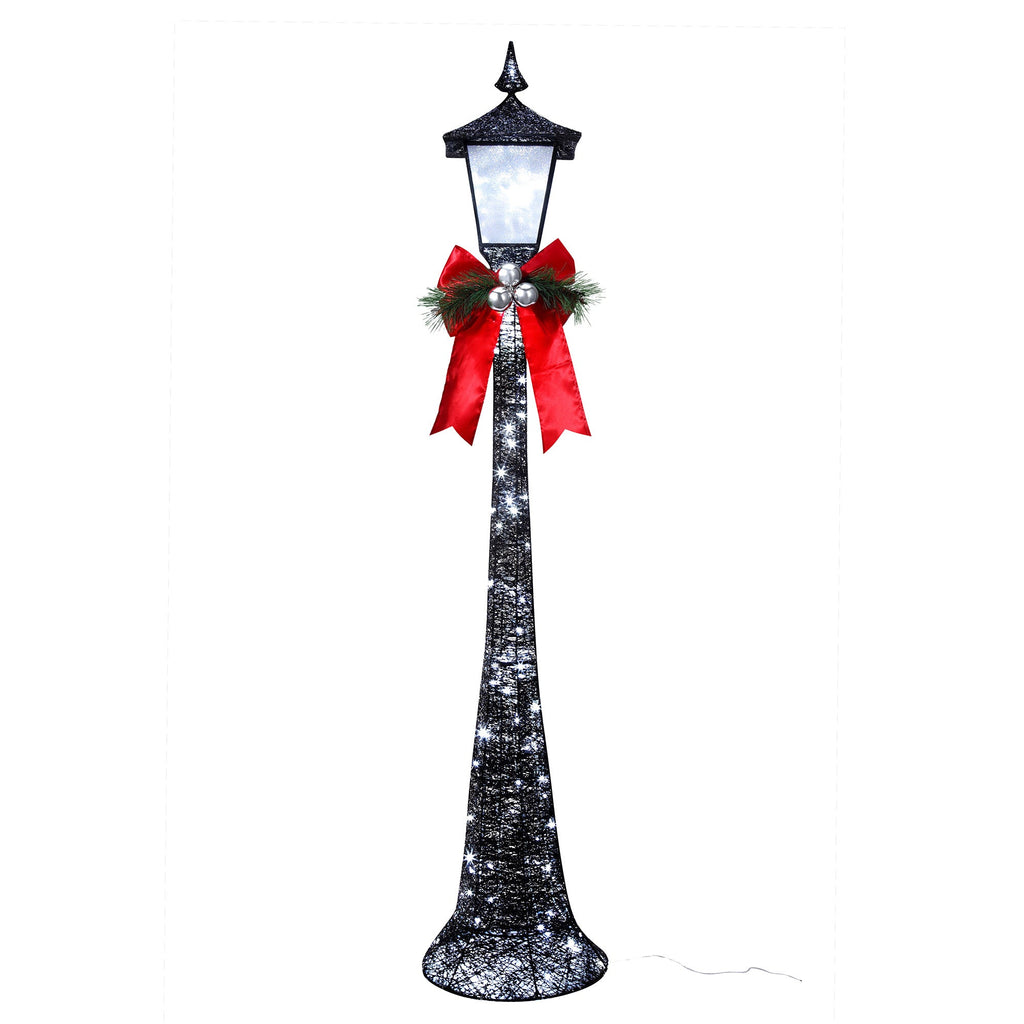 Seasonal & Holiday Decorations - 60 Inch Tall Black Lamppost With LED Lights For Indoor Or Outdoor Use