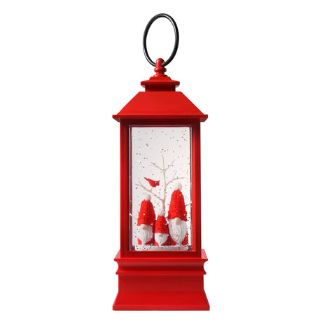 Snowburst?äó 9" Plastic Lantern W/Gnome Trio