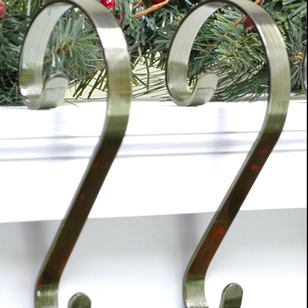 Stocking Holder - Stocking Scrolls?«  - Antique Brass