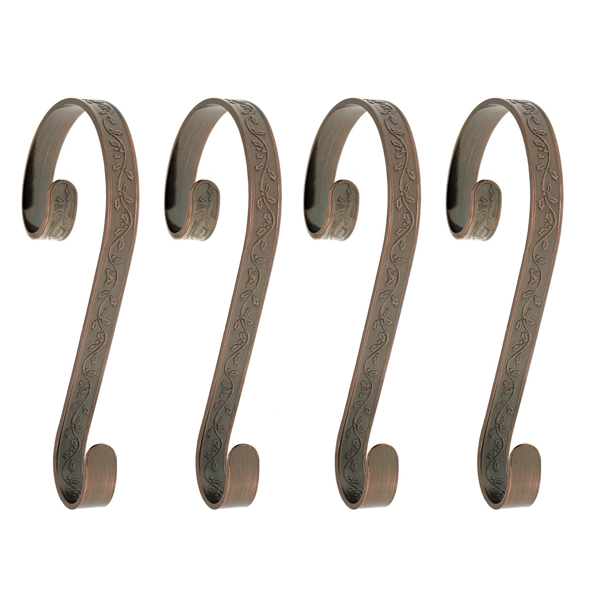Stocking Holder - Stocking Scrolls?« - Embossed Holly-Oil-Rubbed Bronze
