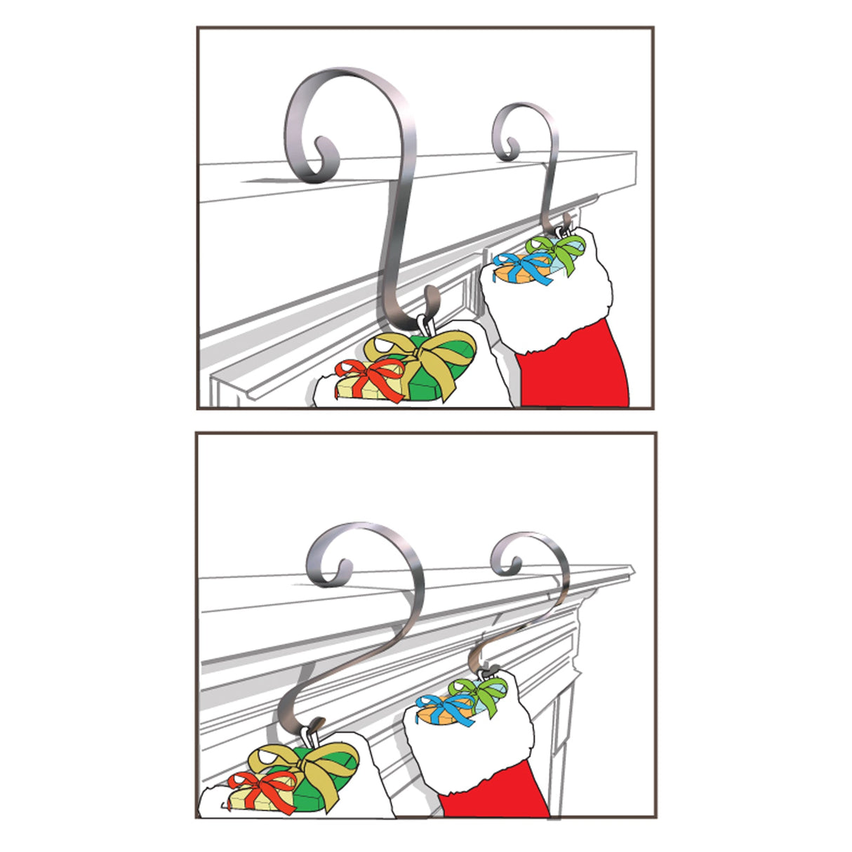 Stocking Holder - Stocking Scrolls?« - Glimmer Silver