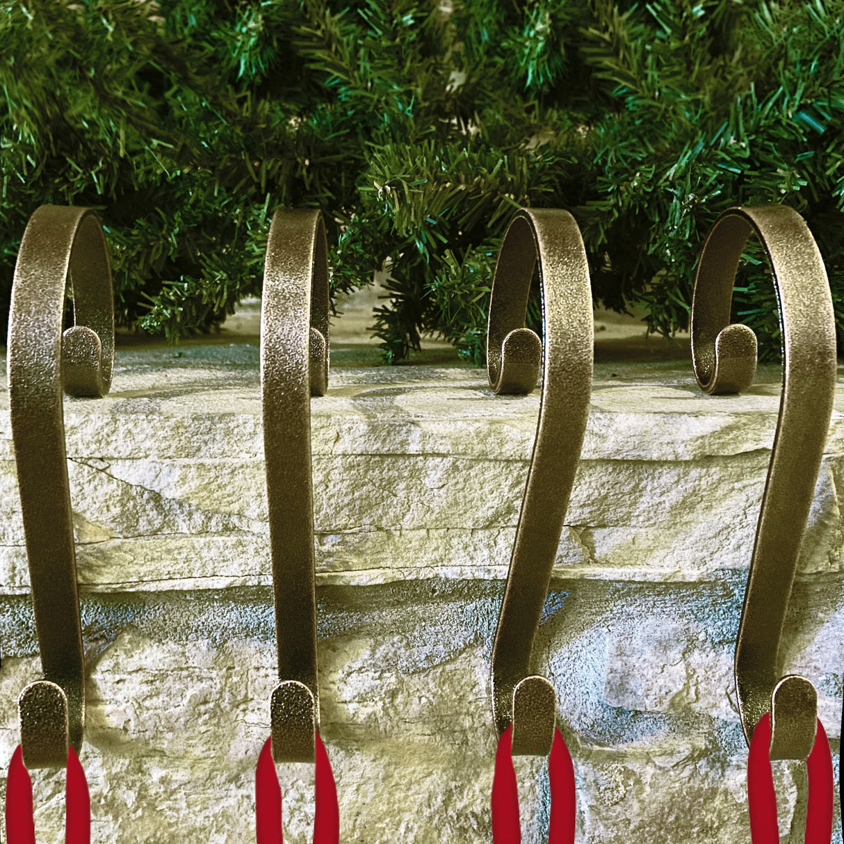 Stocking Holder - Stocking Scrolls?« - Weathered Antique Brass