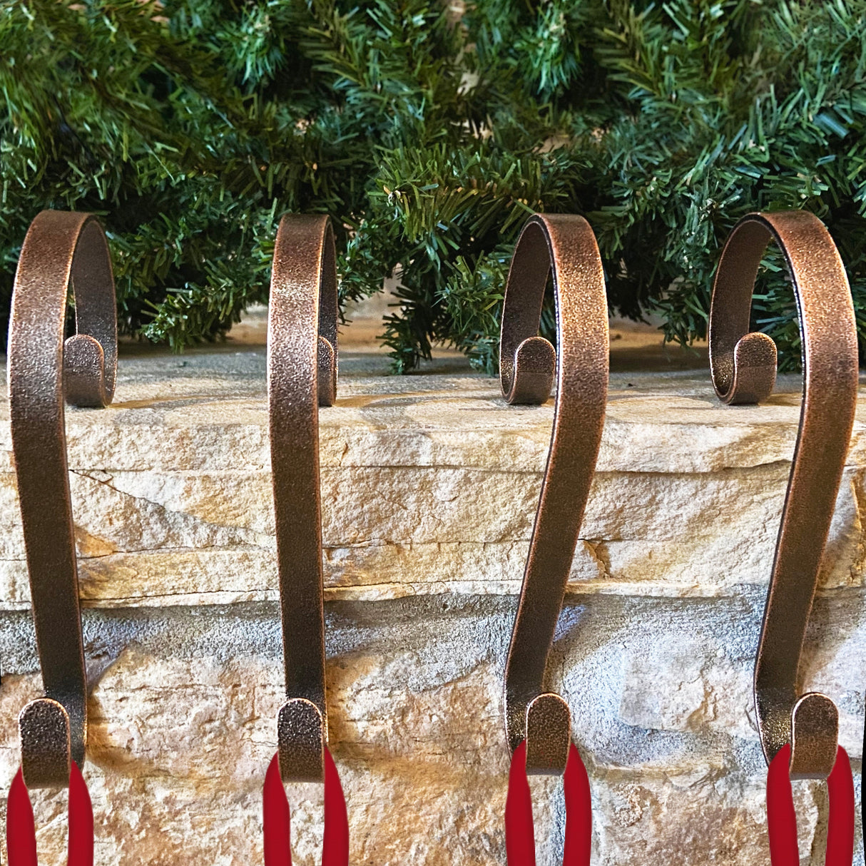 Stocking Holder - Stocking Scrolls?« - Weathered Bronze