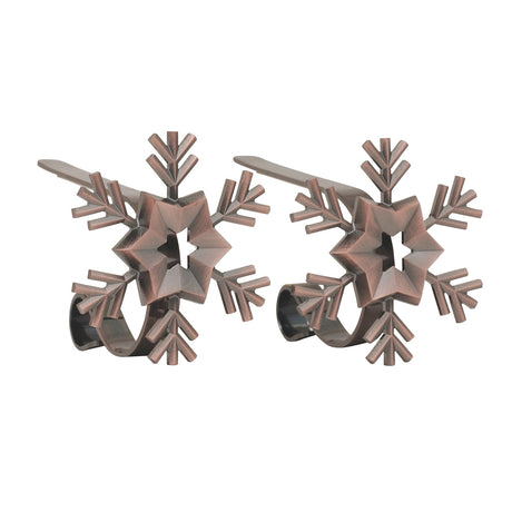 Stocking Holder - The Original MantleClip?« Stocking Holder With Removable Metal Holiday Icons, 2 Pack - Oil-Rubbed Bronze Snowflake