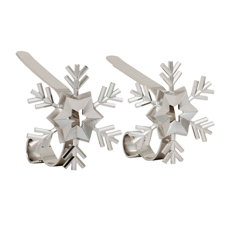 Stocking Holder - The Original MantleClip?« Stocking Holder With Removable Metal Holiday Icons, 2 Pack - Silver Snowflake