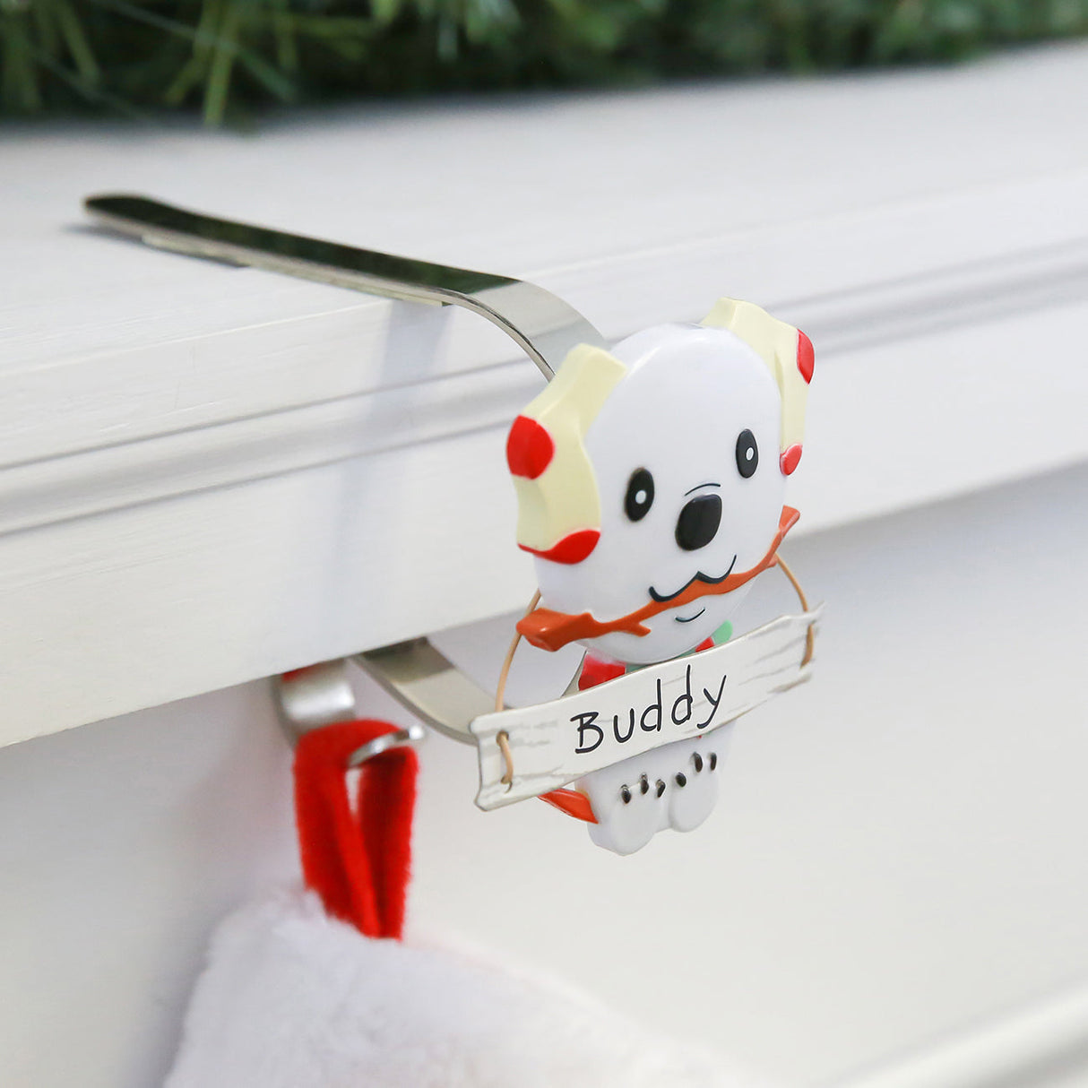 Stocking Holder - The Original MantleClip?« Stocking Holder With Snowman Family - Dog Icon