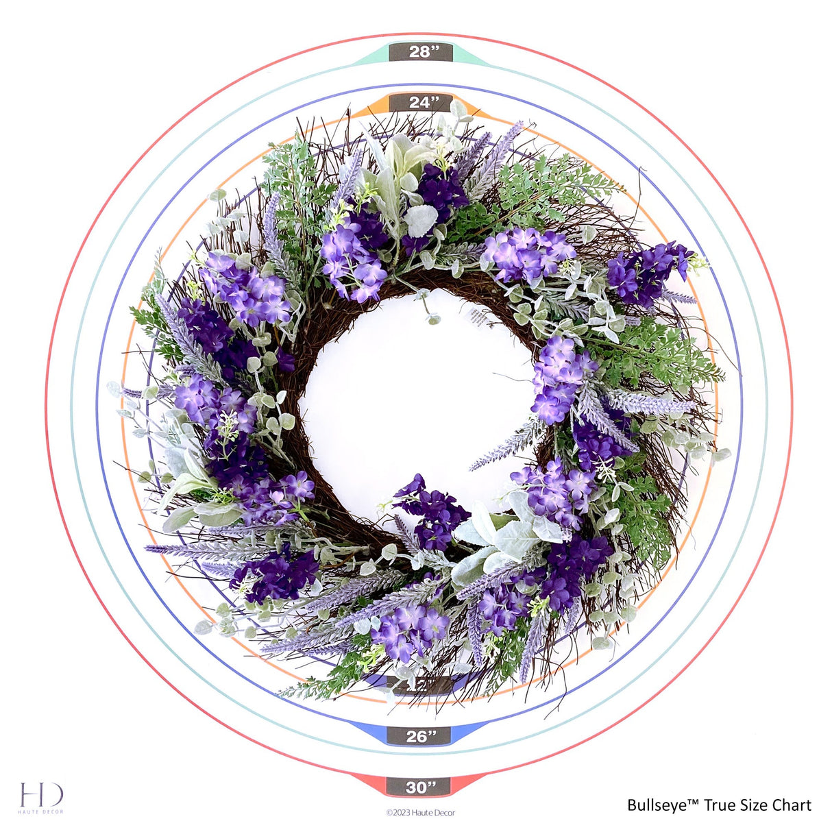 Wreath - 24 Inch Mixed Lavender/Larkspur Wreath
