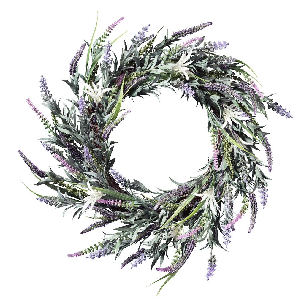 Wreath - 24 Inch Round Grapevine Lavender Wreath