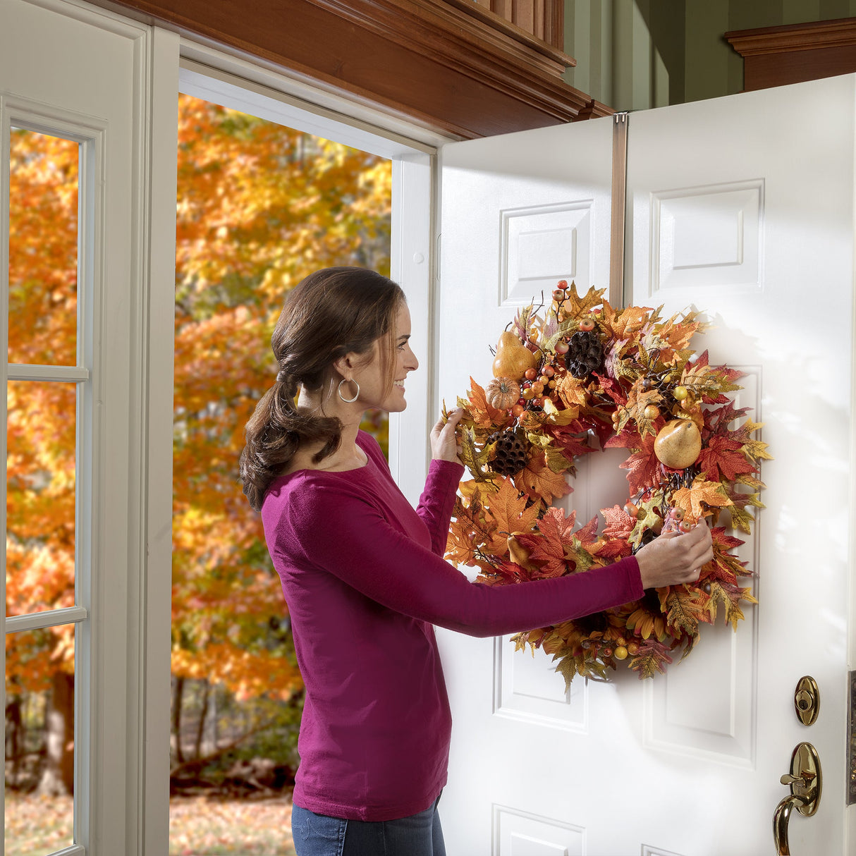 Wreath Hangers - Adapt?äó Adjustable Length Wreath Hanger - 2 Pack - Brushed Copper