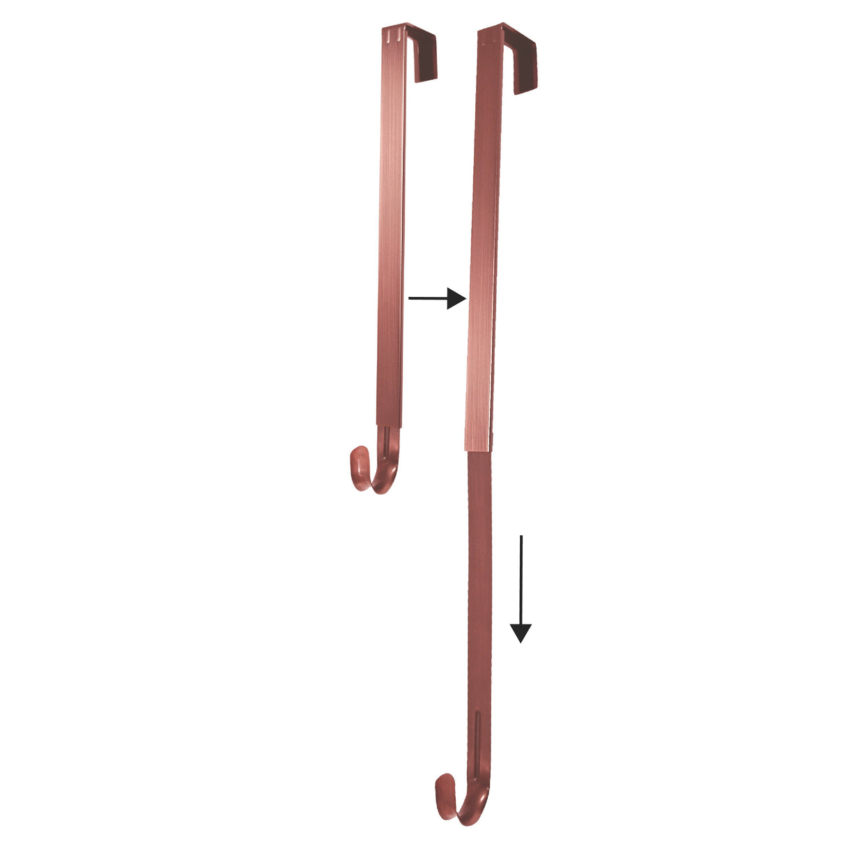 Wreath Hangers - Adapt?äó Adjustable Length Wreath Hanger - 2 Pack - Brushed Copper
