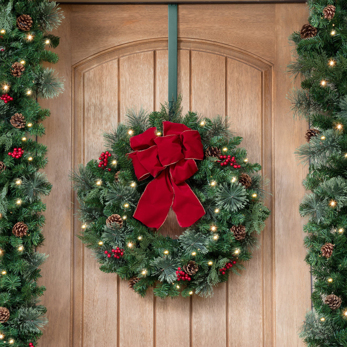 Wreath Hangers - Adapt?äó Adjustable Length Wreath Hanger - 2 Pack Green