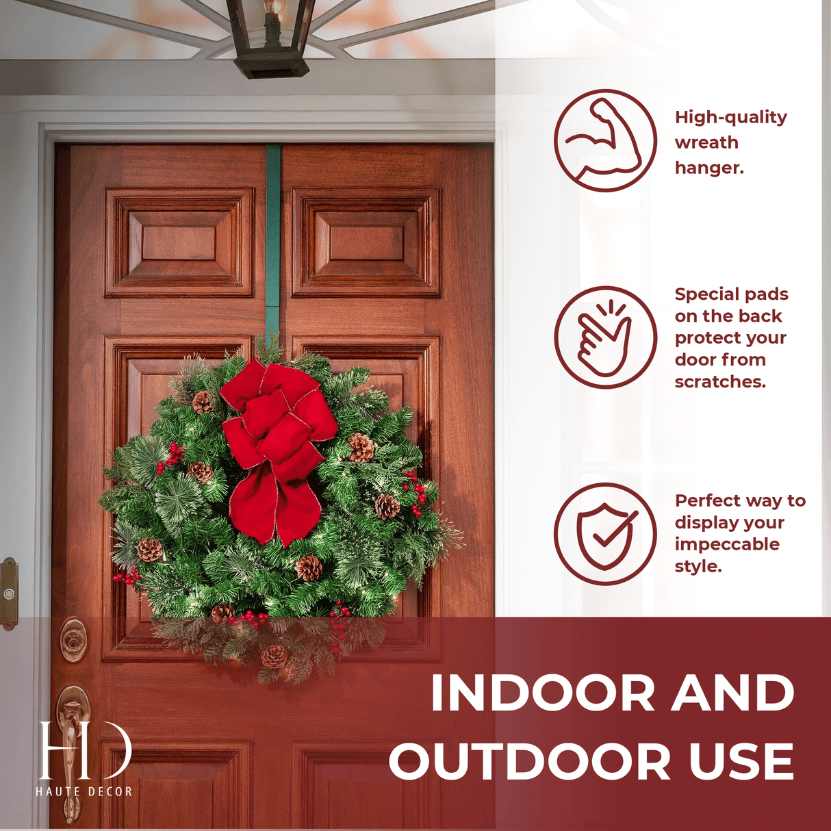 Wreath Hangers - Adapt?äó Adjustable Length Wreath Hanger - 2 Pack Green
