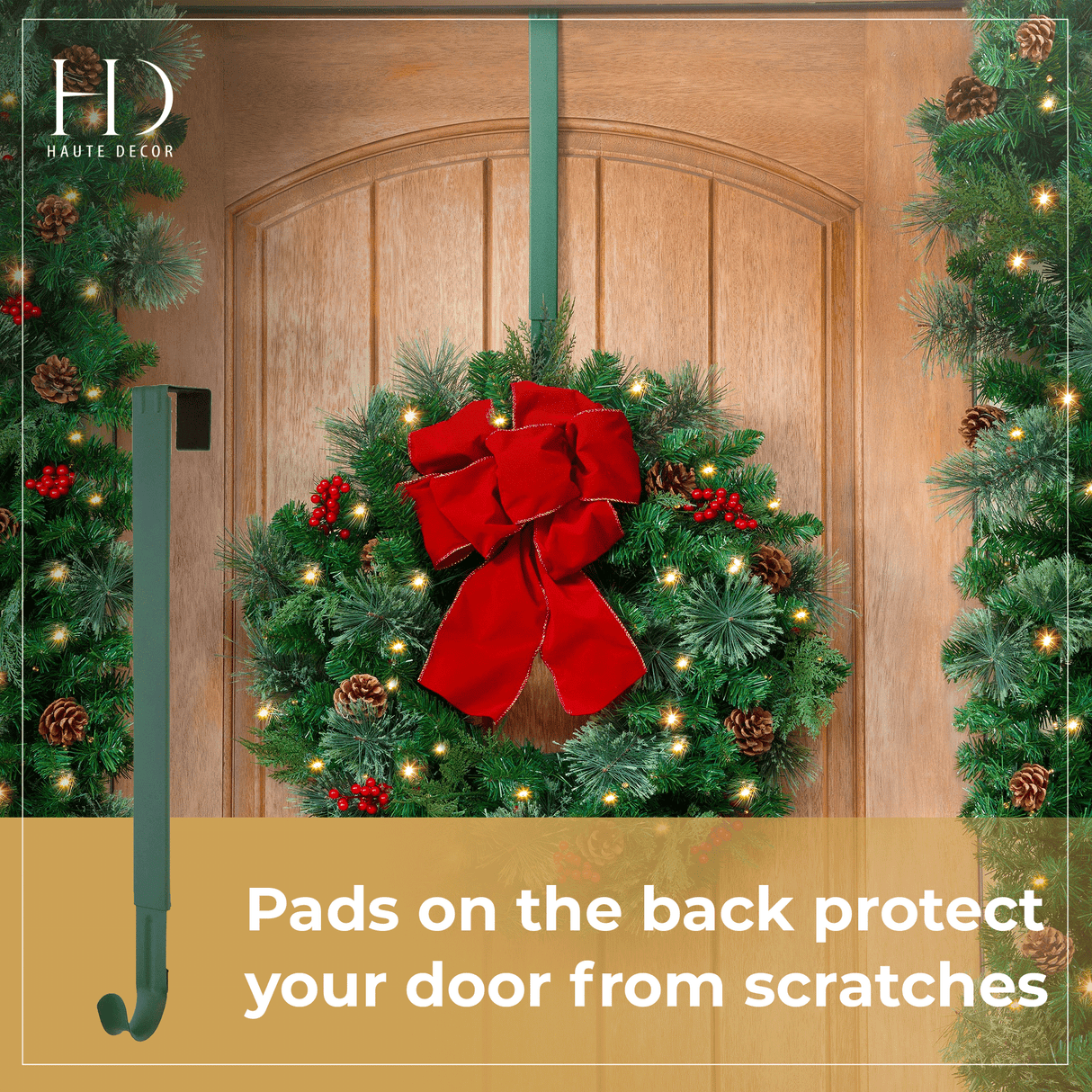 Wreath Hangers - Adapt?äó Adjustable Length Wreath Hanger - 2 Pack Green