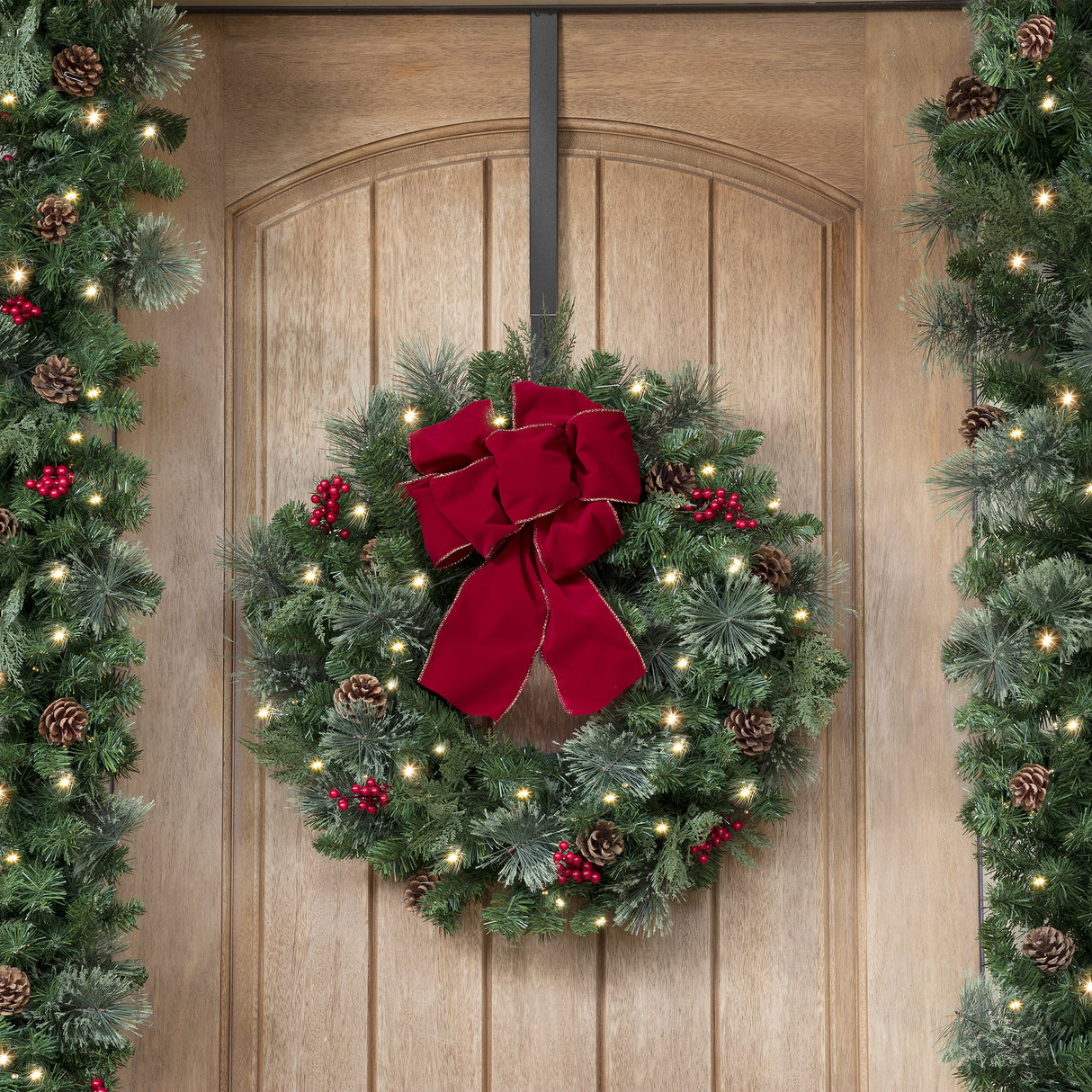 Wreath Hangers - Adapt?äó Adjustable Length Wreath Hanger - 2 Pack - Matte Black