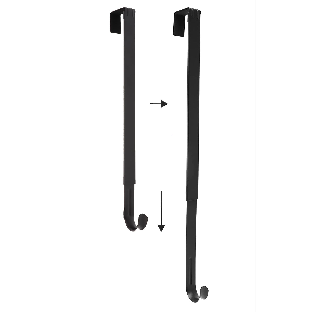 Wreath Hangers - Adapt?äó Adjustable Length Wreath Hanger - 2 Pack - Matte Black