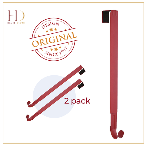 Wreath Hangers - Adapt?äó Adjustable Length Wreath Hanger - 2 Pack Red