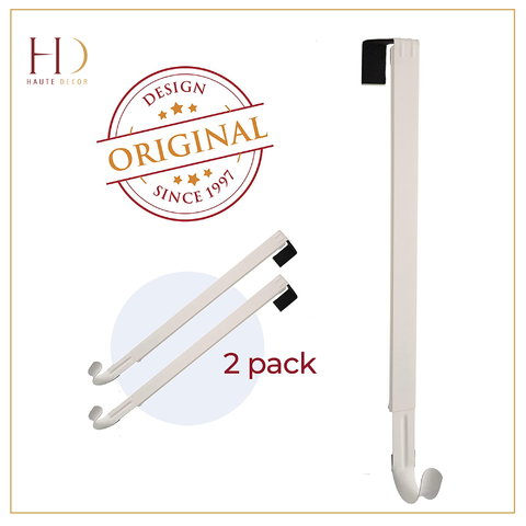 Wreath Hangers - Adapt?äó Adjustable Length Wreath Hanger - 2 Pack White