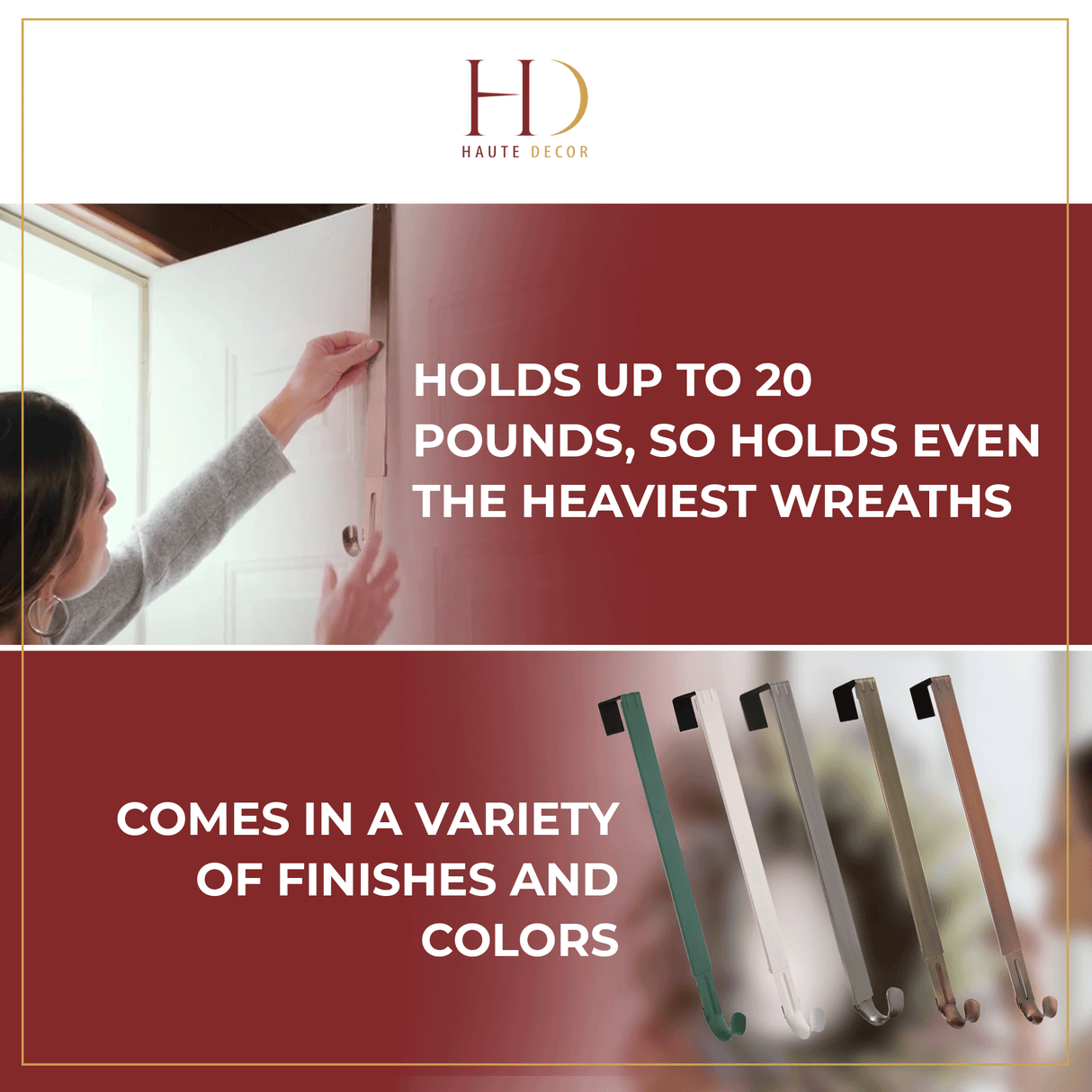 Wreath Hangers - Adapt?äó Adjustable Length Wreath Hanger - Brushed Copper