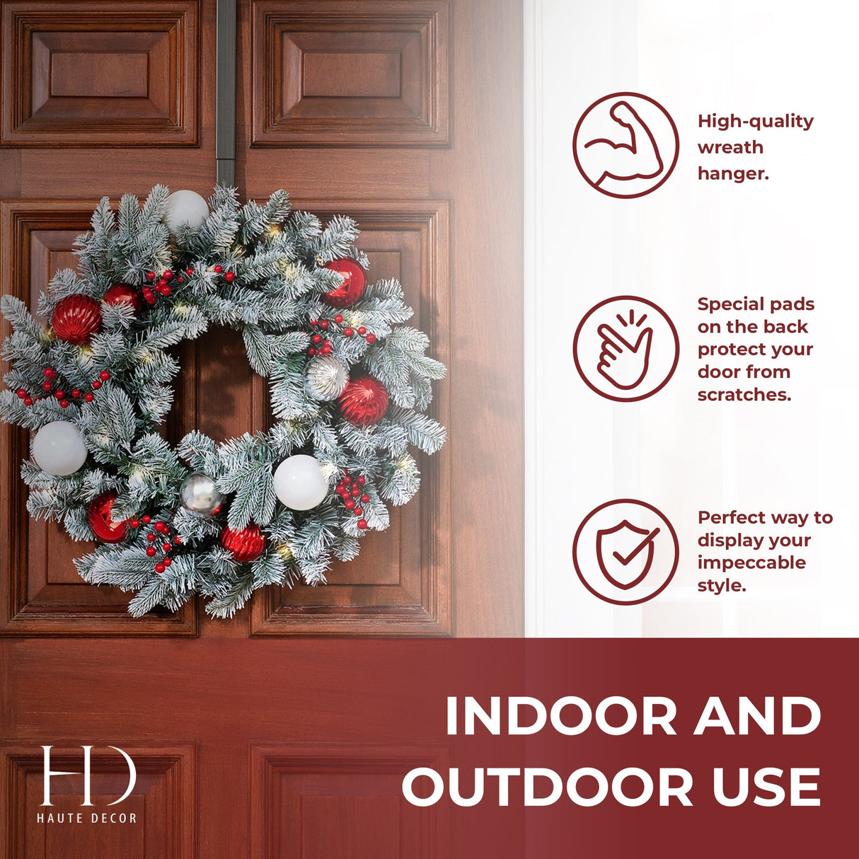 Wreath Hangers - Adapt?äó Adjustable Length Wreath Hanger - Brushed Nickel