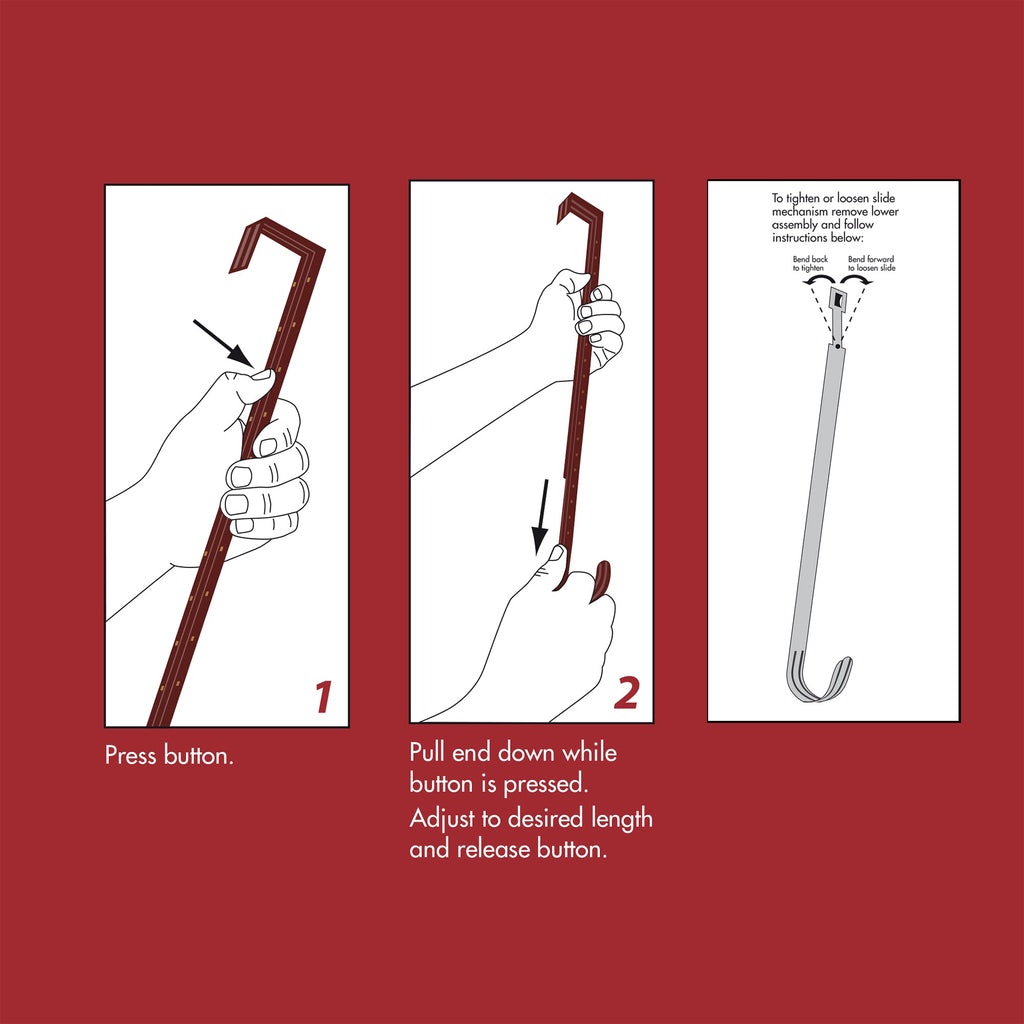Wreath Hangers - Adapt™ Adjustable Length Wreath Hanger - Red