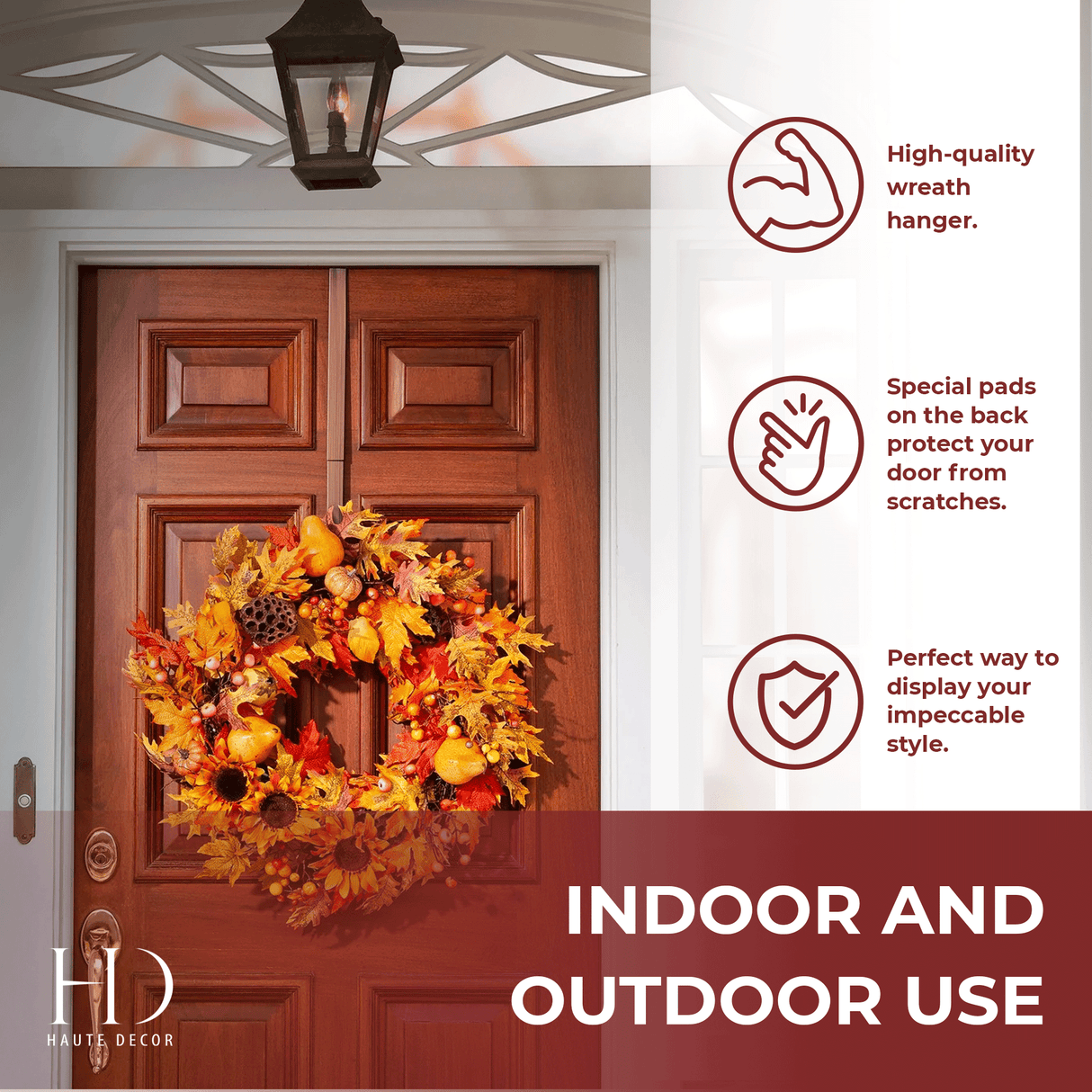 Wreath Hangers - Adapt?äó Adjustable Wreath Hanger, Top & Length Adjustable Version - Brushed Copper