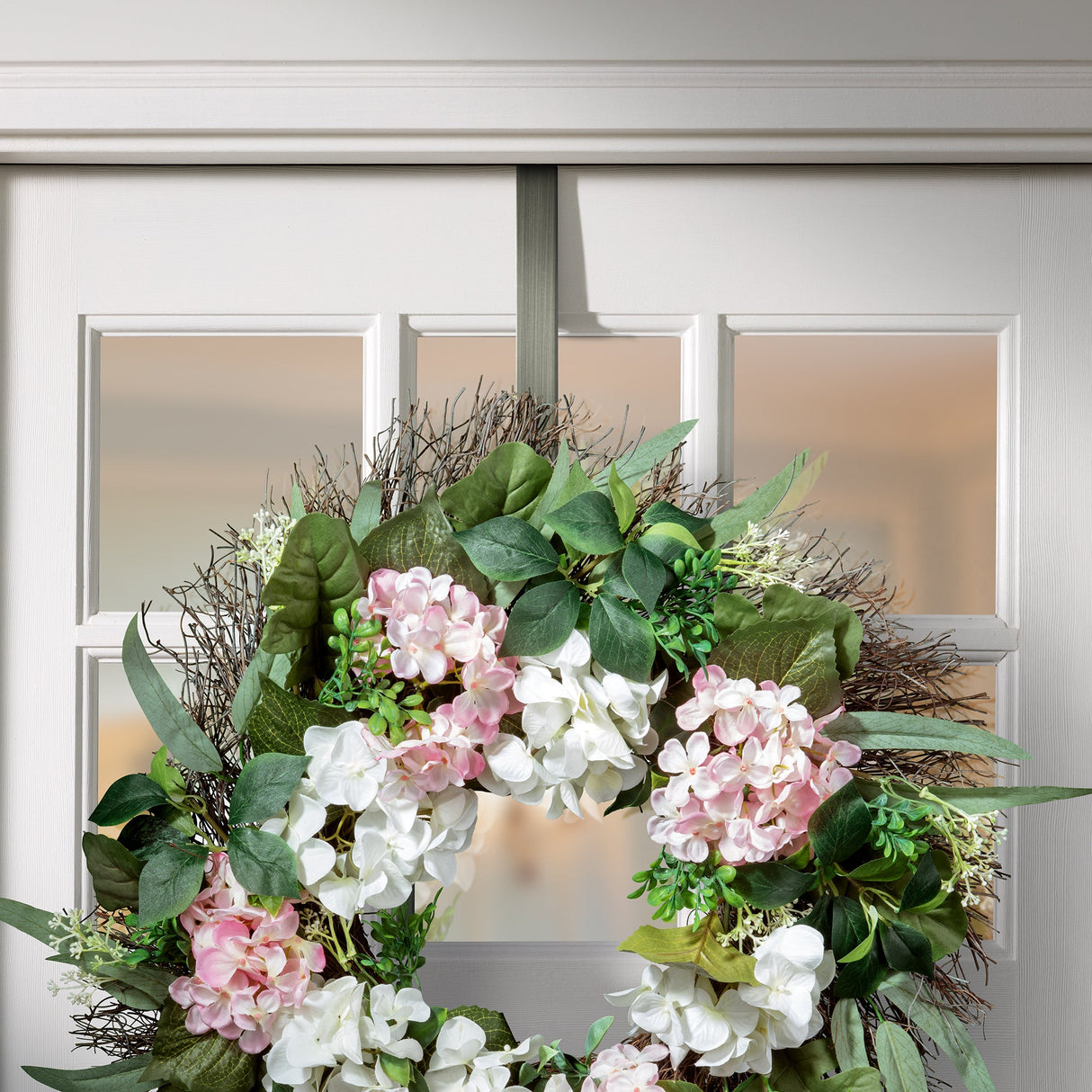 Wreath Hangers - Adapt?äó Adjustable Wreath Hanger, Top & Length Adjustable Version - Brushed Nickel