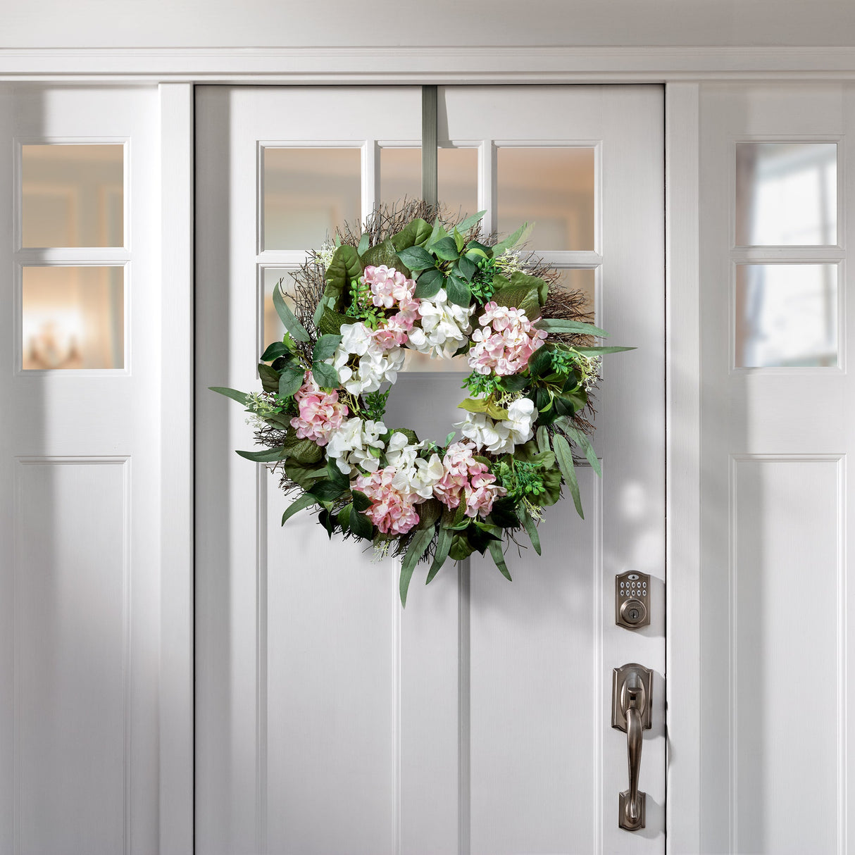 Wreath Hangers - Adapt?äó Adjustable Wreath Hanger, Top & Length Adjustable Version - Brushed Nickel