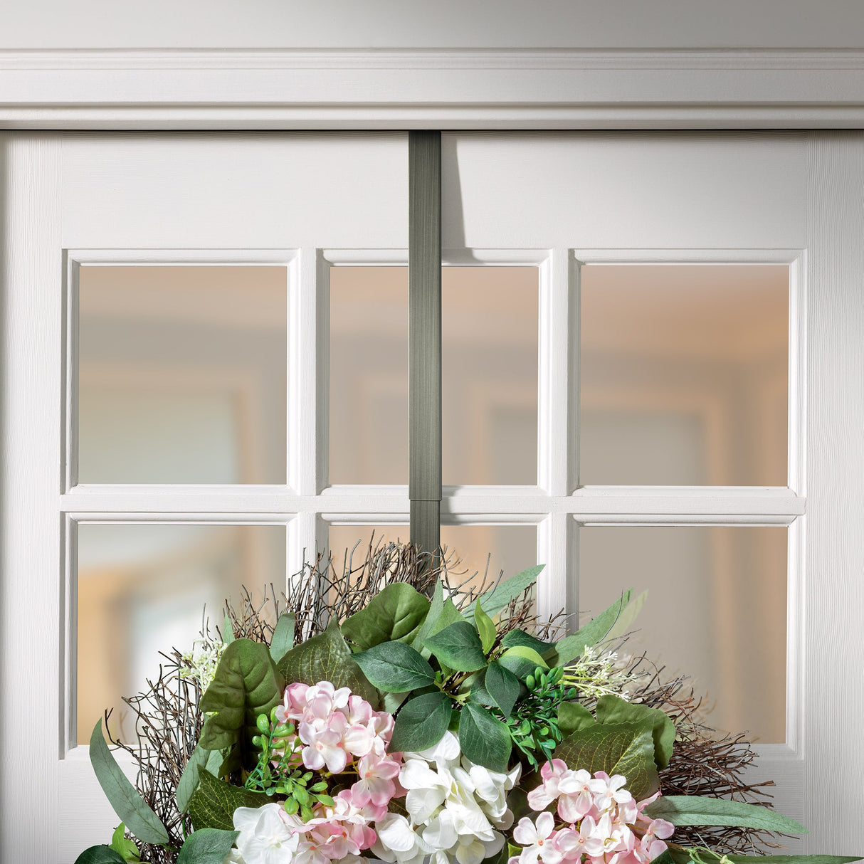 Wreath Hangers - Adapt?äó Adjustable Wreath Hanger, Top & Length Adjustable Version - Brushed Nickel