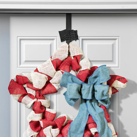 Wreath Hangers - Adapt?äó Adjustable Wreath Hanger, Top & Length Adjustable With 4 Interchangeable Icons - Black