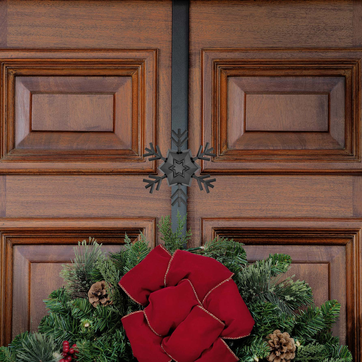 Wreath Hangers - Adapt?äó Adjustable Wreath Hanger, Top & Length Adjustable With 4 Interchangeable Icons - Black