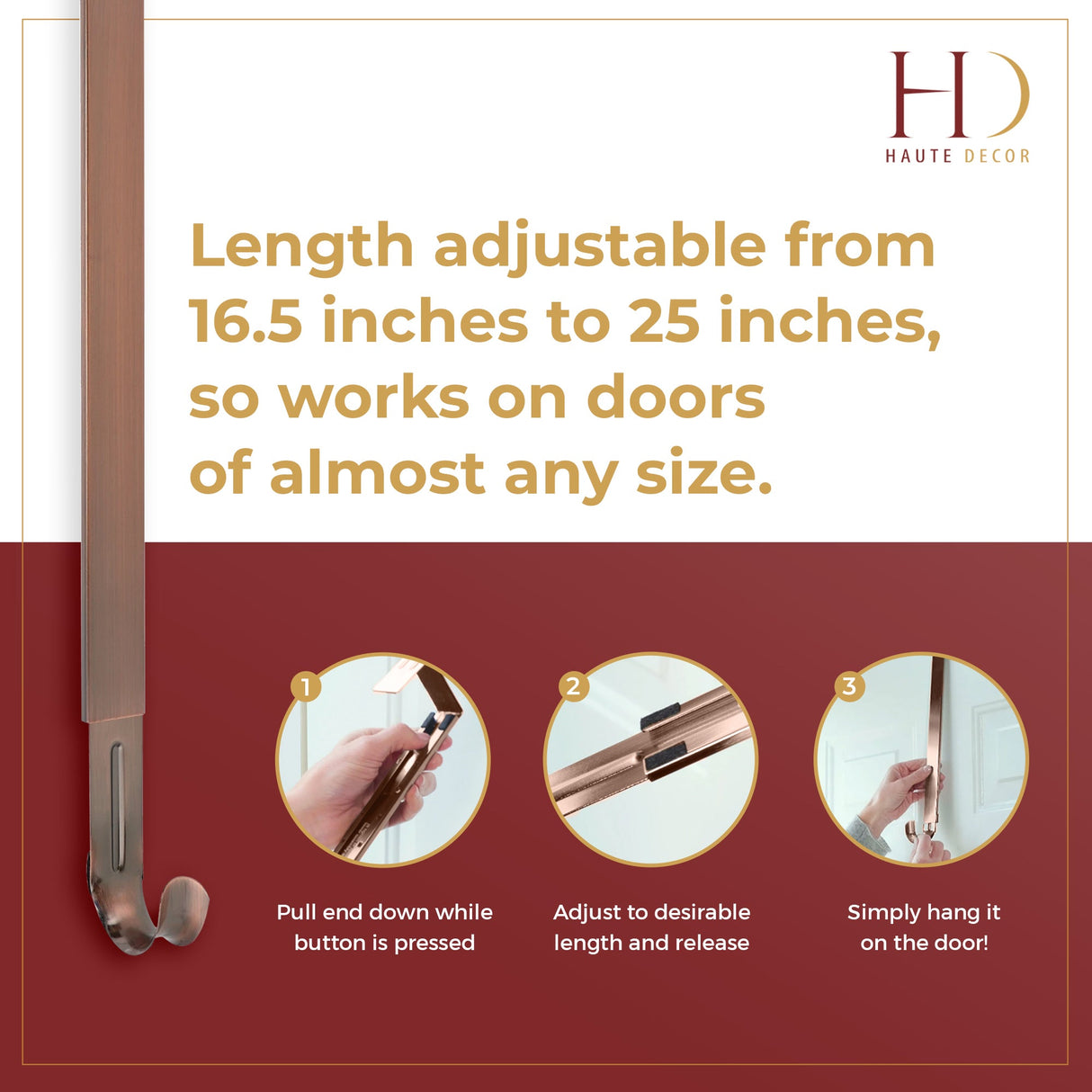 Wreath Hangers - Adapt?äó Adjustable Wreath Hanger With Butterfly Icon - Oil-Rubbed Bronze